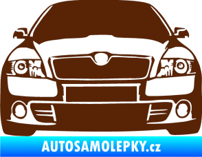 Samolepka Škoda Octavia 2 karikatura  hnědá