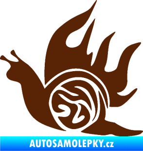 Samolepka Šnek s plameny levá hnědá
