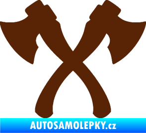 Samolepka Spojené sekery hnědá