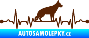 Samolepka Srdeční tep 014 pravá německý ovčák hnědá