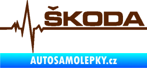 Samolepka Srdeční tep 034 pravá Škoda hnědá