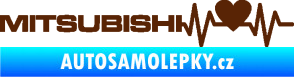 Samolepka Srdeční tep 082 levá Mitsubishi hnědá