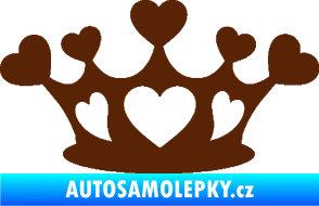 Samolepka Srdíčka korunka hnědá