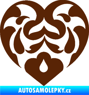 Samolepka Srdíčko 007 hnědá