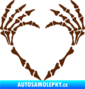 Samolepka Srdíčko z kostí hnědá