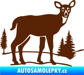 Samolepka Srna 002 pravá s krajinou hnědá