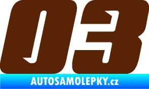 Samolepka Startovní číslo 03 typ 6 hnědá