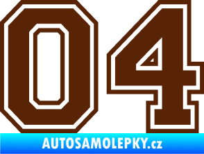 Samolepka Startovní číslo 04 typ 4 hnědá