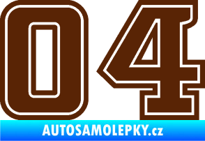 Samolepka Startovní číslo 04 typ 5 hnědá