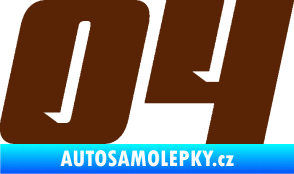 Samolepka Startovní číslo 04 typ 6 hnědá