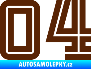 Samolepka Startovní číslo 04 typ 7 hnědá