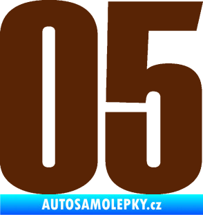 Samolepka Startovní číslo 05 typ 2 hnědá