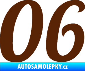 Samolepka Startovní číslo 06 typ 3 hnědá
