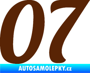 Samolepka Startovní číslo 07 typ 3 hnědá