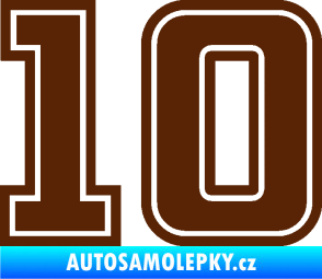 Samolepka Startovní číslo 10 typ 5 hnědá