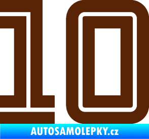 Samolepka Startovní číslo 10 typ 7 hnědá