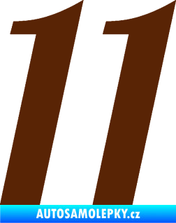 Samolepka Startovní číslo 11 typ 3   hnědá