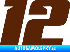 Samolepka Startovní číslo 12 typ 6 hnědá