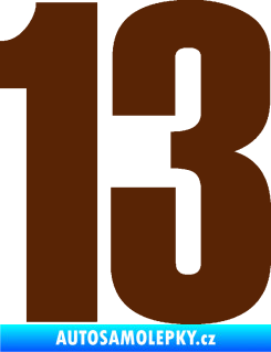 Samolepka Startovní číslo 13 typ 2    hnědá