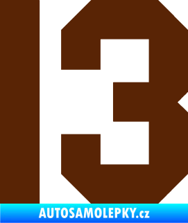 Samolepka Startovní číslo 13 hnědá