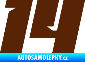 Samolepka Startovní číslo 14 typ 6 hnědá