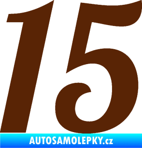 Samolepka Startovní číslo 15 typ 3      hnědá