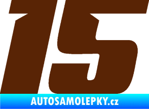 Samolepka Startovní číslo 15 typ 6 hnědá