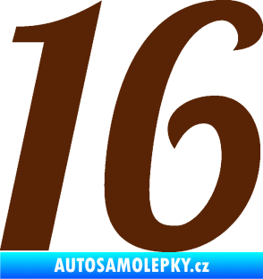 Samolepka Startovní číslo 16 typ 3       hnědá