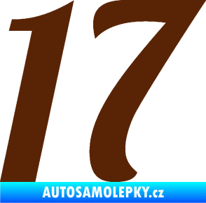 Samolepka Startovní číslo 17 typ 3        hnědá