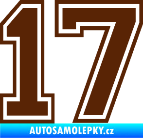 Samolepka Startovní číslo 17 typ 4 hnědá