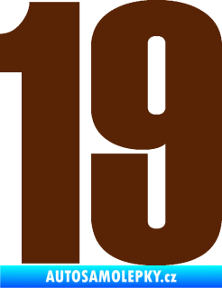 Samolepka Startovní číslo 19 typ 2      hnědá