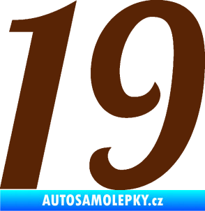 Samolepka Startovní číslo 19 typ 3          hnědá