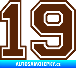 Samolepka Startovní číslo 19 typ 4 hnědá