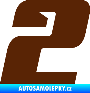 Samolepka Startovní číslo 2 typ 6 hnědá