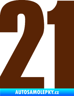 Samolepka Startovní číslo 21 typ 2        hnědá