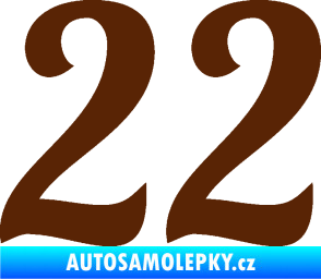 Samolepka Startovní číslo 22 typ 3 hnědá