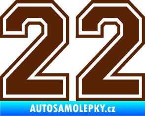 Samolepka Startovní číslo 22 typ 4 hnědá