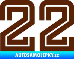 Samolepka Startovní číslo 22 typ 7 hnědá
