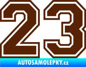 Samolepka Startovní číslo 23 typ 4 hnědá