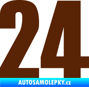 Samolepka Startovní číslo 24 typ 2      hnědá
