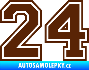 Samolepka Startovní číslo 24 typ 4 hnědá