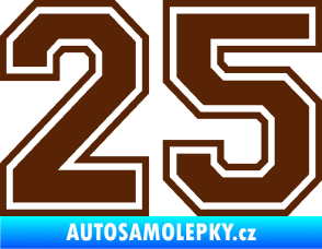 Samolepka Startovní číslo 25 typ 4 hnědá