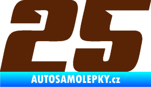 Samolepka Startovní číslo 25 typ 6 hnědá