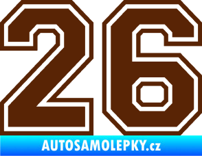 Samolepka Startovní číslo 26 typ 4 hnědá