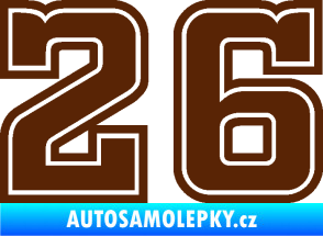 Samolepka Startovní číslo 26 typ 5 hnědá
