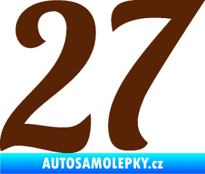 Samolepka Startovní číslo 27 typ 3 hnědá