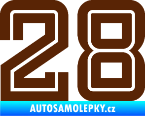 Samolepka Startovní číslo 28 typ 7 hnědá