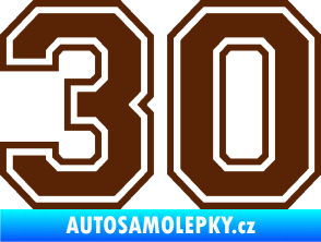 Samolepka Startovní číslo 30 typ 4 hnědá