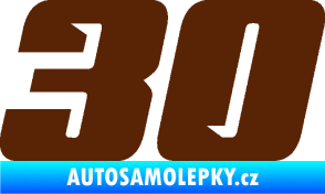 Samolepka Startovní číslo 30 typ 6 hnědá