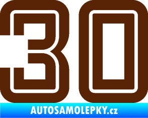 Samolepka Startovní číslo 30 typ 7 hnědá